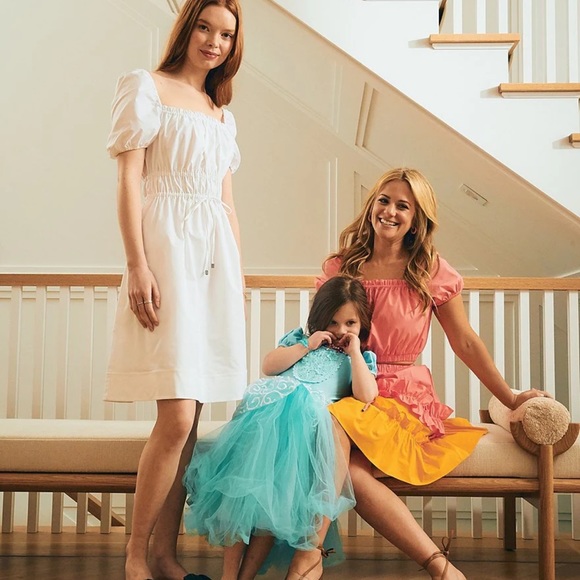 LDT
Claire Square Neck Smocked Short Puffed Sleeve Drawstring Front Dress - Picture 4 of 12